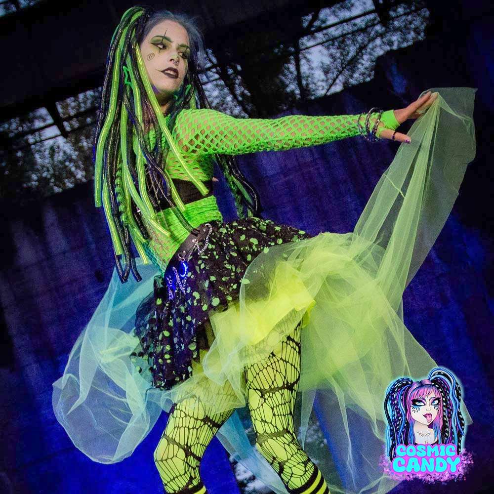 Cosmic Candy - Twilight Glow Cyberfalls Cyberlocks - Green/Black